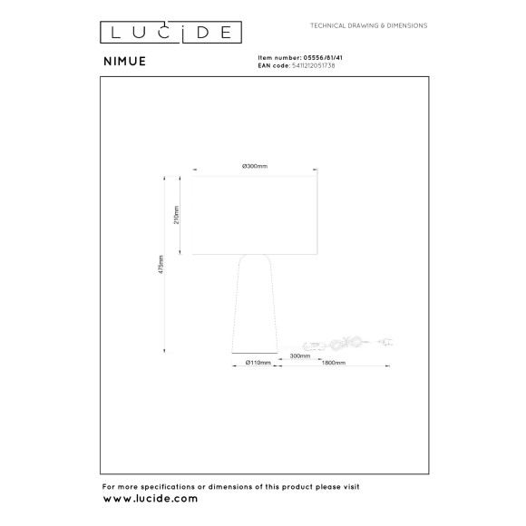 lampa stołowa NIMUE 05556/81/41 Lucide | Sklep z lampami lampa stołowa NIMUE 05556/81/41 Lucide | Sklep z lampami