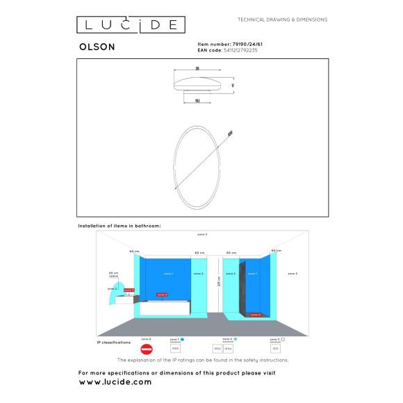 plafon OLSON 79190/24/61 Lucide | Sklep z lampami plafon OLSON 79190/24/61 Lucide | Sklep z lampami
