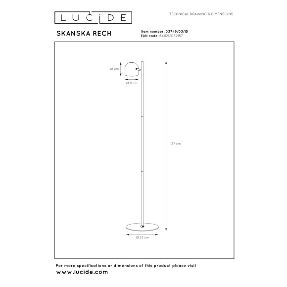 lampa podłogowa SKANSKA RECH 03749/03/15 Lucide | Sklep z lampami lampa podłogowa SKANSKA RECH 03749/03/15 Lucide | Sklep z lampami