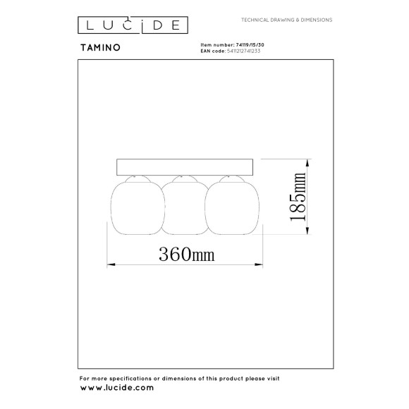 lampa sufitowa TAMINO 74119/15/30 Lucide | Sklep z lampami lampa sufitowa TAMINO 74119/15/30 Lucide | Sklep z lampami