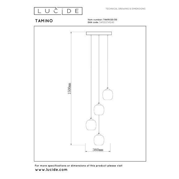 lampa wisząca TAMINO 74419/20/30 Lucide | Sklep z lampami lampa wisząca TAMINO 74419/20/30 Lucide | Sklep z lampami