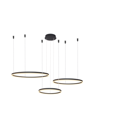 Lampa Halo Pendant 100+80+60 Cct Dimm Bk + Remote | Azzardo