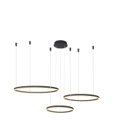 Lampa Halo Pendant 100+80+60 Cct Dimm Bk + Remote | Azzardo