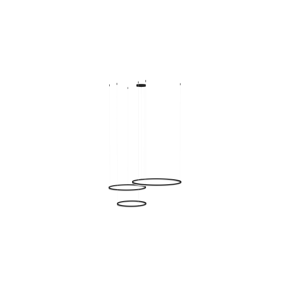 Lampa Halo Pendant 120+100+80 Cct Dimm Bk + Remote | Azzardo