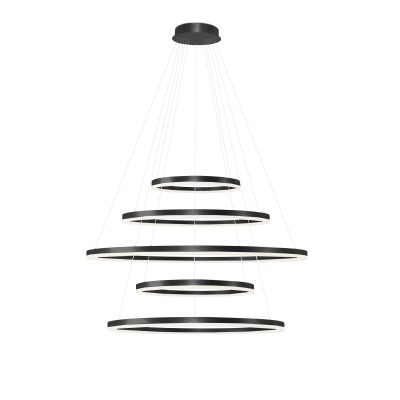 Lampa Halo Pendant 150+120+100+80+60 Cct Dimm Bk + | Azzardo