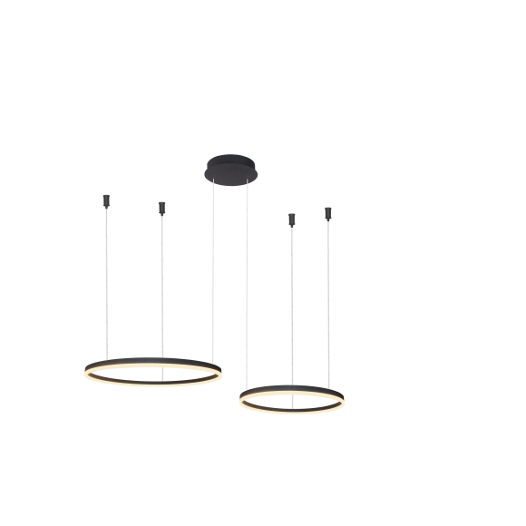 Lampa Halo Pendant 80+60 Cct Dimm Bk + Remote Control | Azzardo