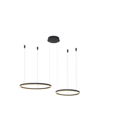 Lampa Halo Pendant 80+60 Cct Dimm Bk + Remote Control | Azzardo