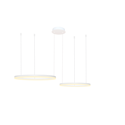 Lampa Halo Pendant 80+60 Cct Dimm Wh + Remote Control | Azzardo