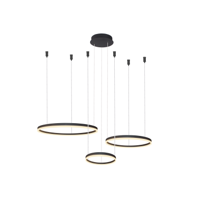 Lampa Halo Pendant 80+60+40 Cct Dimm Bk + Remote | Azzardo