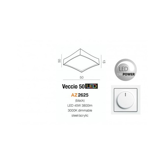 Lampa Veccio 50 Black AZ4025 | Azzardo