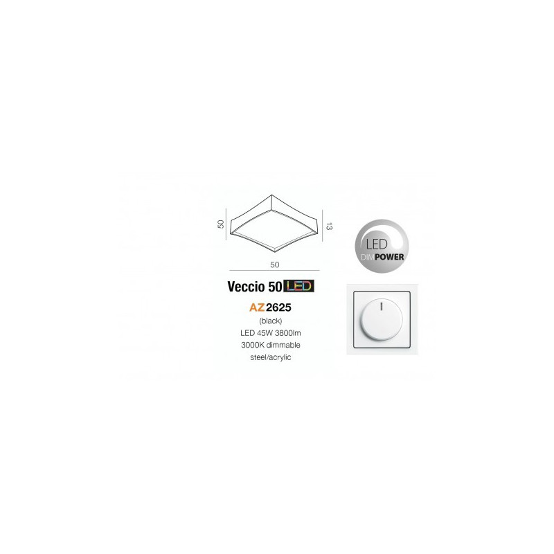 Lampa Veccio 50 Black AZ4025 | Azzardo