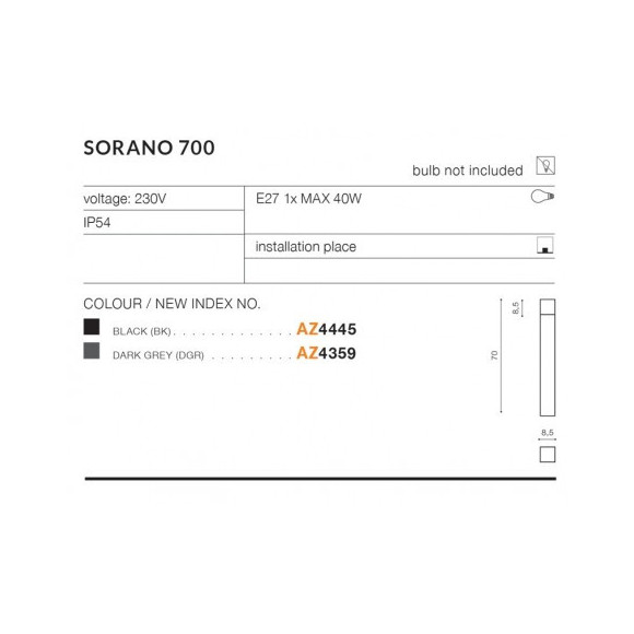 Lampa Sorano 700 Dgr AZ4359 | Azzardo