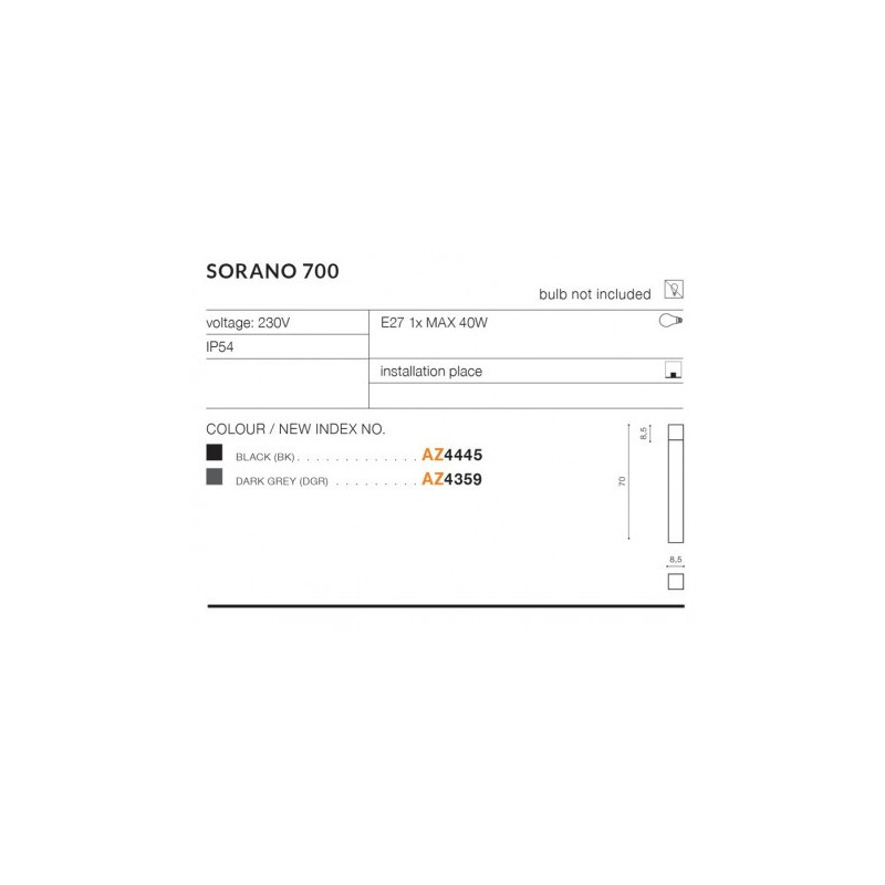 Lampa Sorano 700 Dgr AZ4359 | Azzardo