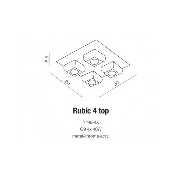 Lampa Rubic 4 Top AZ0492 | Azzardo