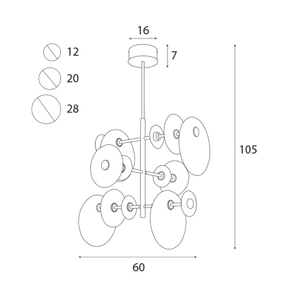 MAXLIGHT P0541 ALLURE | Lampa wisząca | IP20 | złoty matowy