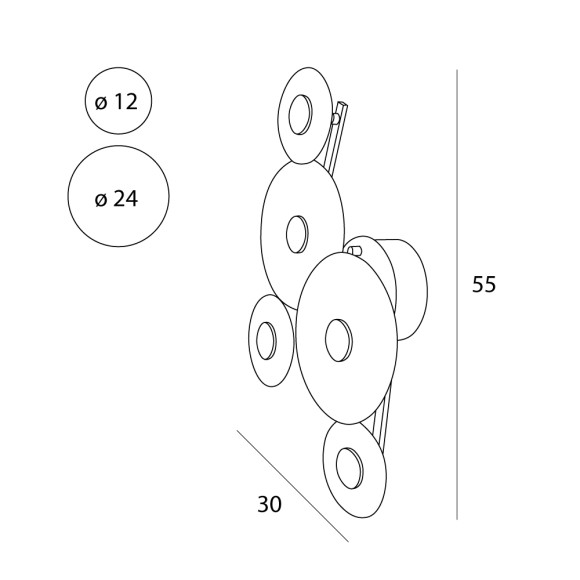 MAXLIGHT W0357 ALLURE 5L | Kinkiet | 25 W | IP20 | złoty matowy