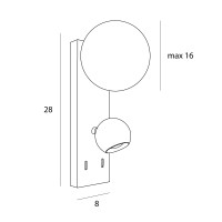 MAXLIGHT W0351 KINKIET ATOM | LED ZINTEGROWANY | 10.0 W