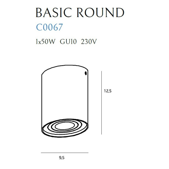 MAXLIGHT C0067 LAMPA SUFITOWA BASIC ROUND BIAŁA | GU10