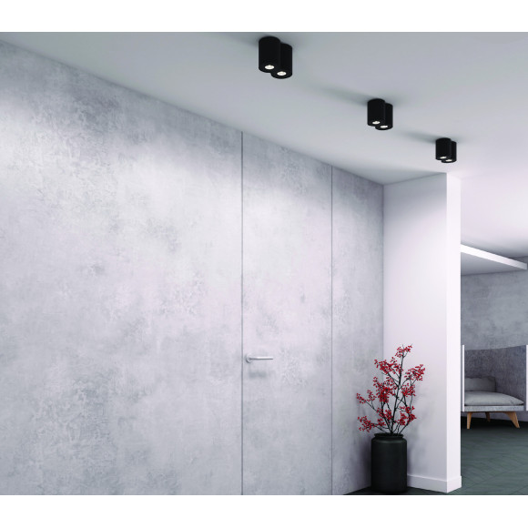 MAXLIGHT C0086 LAMPA SUFITOWA BASIC ROUND CZARNA PODWÓJNA