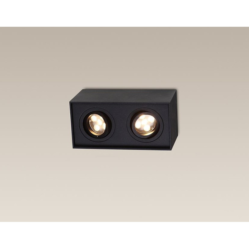 MAXLIGHT C0089 LAMPA SUFITOWA BASIC SQUARE CZARNA PODWÓJNA