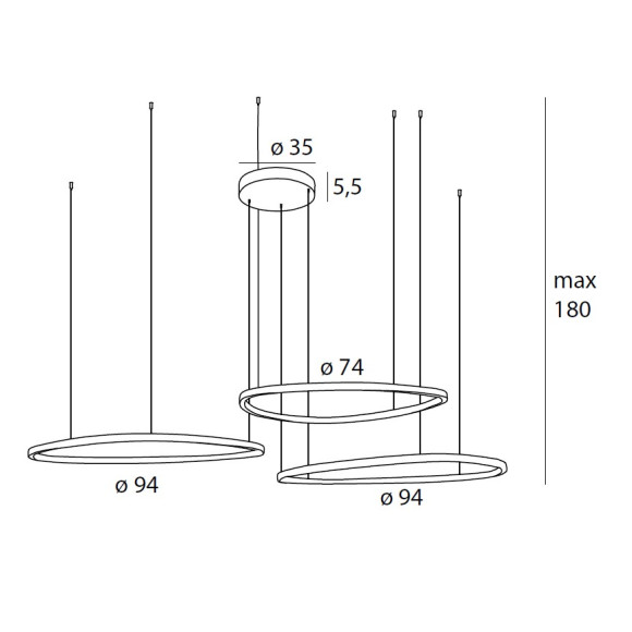 MAXLIGHT P0604D CAYENNE 3 | Lampa wisząca | IP20