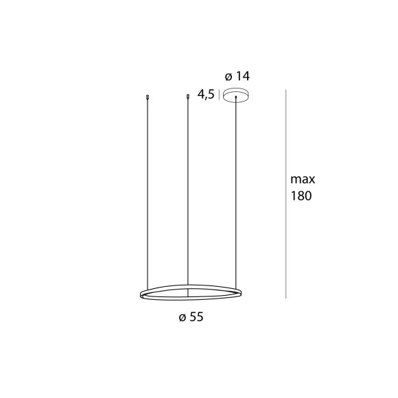 MAXLIGHT P0605D CAYENNE 60CM | Lampa wisząca | 27 W | IP20