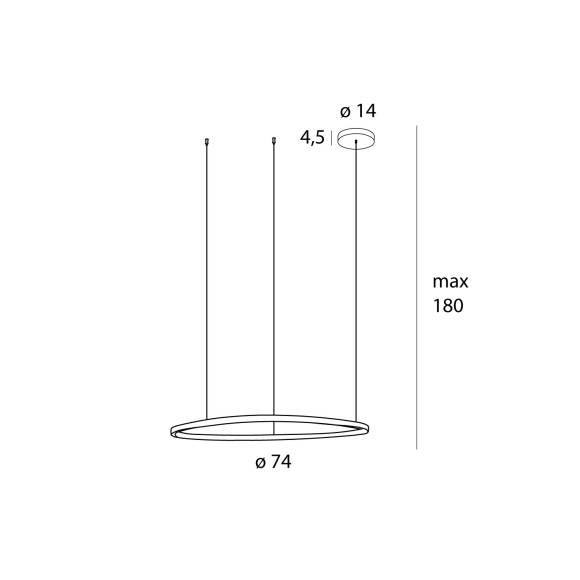 MAXLIGHT P0606D CAYENNE 80CM | Lampa wisząca | 37 W | IP20