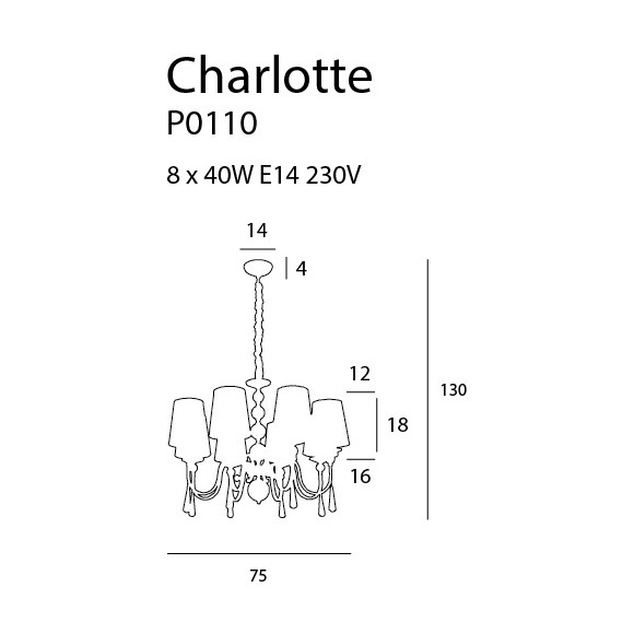 MAXLIGHT P0110 CHARLOTTE 75 cm | Lampa wisząca | IP20 | chrom