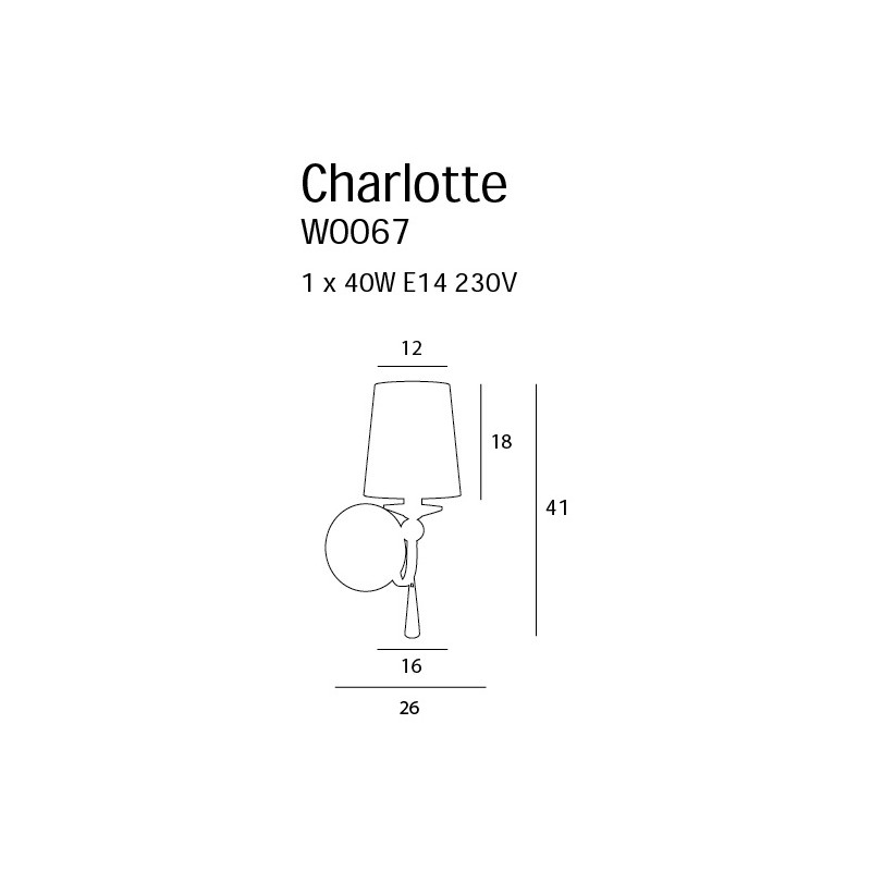 MAXLIGHT W0067 KINKIET CHARLOTTE | E14 | 40.0 W | IP20 MAXLIGHT W0067 KINKIET CHARLOTTE | E14 | 40.0 W | IP20