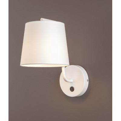 MAXLIGHT W0193 KINKIET CHICAGO BIAŁY + BIAŁY ABAŻUR | E27