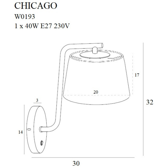 MAXLIGHT W0193 KINKIET CHICAGO BIAŁY + BIAŁY ABAŻUR | E27 MAXLIGHT W0193 KINKIET CHICAGO BIAŁY + BIAŁY ABAŻUR | E27