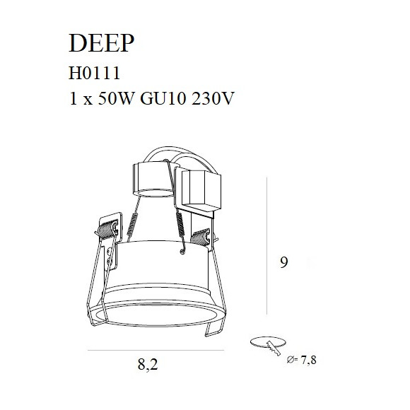 MAXLIGHT H0111 DEEP CZARNA GU10 | Oprawa wpustowa | IP20