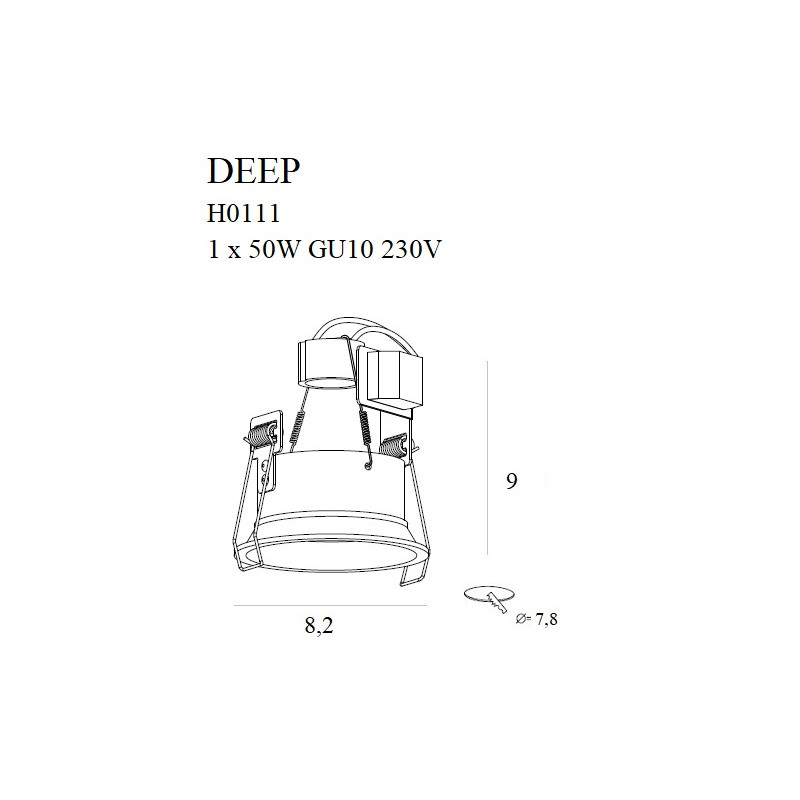 MAXLIGHT H0111 DEEP CZARNA GU10 | Oprawa wpustowa | IP20