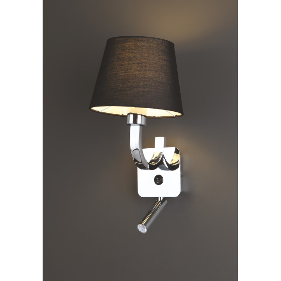 MAXLIGHT W0192 KINKIET DENVER Z LEDEM, CHROM + CZARNY ABAŻU MAXLIGHT W0192 KINKIET DENVER Z LEDEM, CHROM + CZARNY ABAŻU