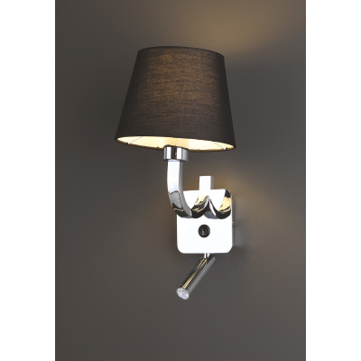 MAXLIGHT W0192 KINKIET DENVER Z LEDEM, CHROM + CZARNY  ABAŻU