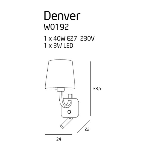 MAXLIGHT W0192 DENVER Z | Kinkiet | IP20