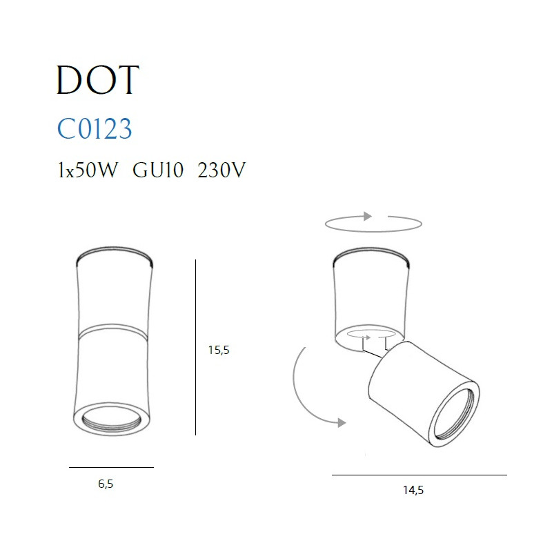 MAXLIGHT C0123 DOT | Lampa sufitowa | IP20 | biały