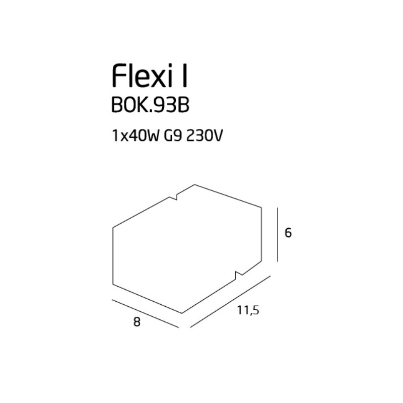 MAXLIGHT BOK.93B FLEXI I KINKIET | G9 | 40.0 W | IP20