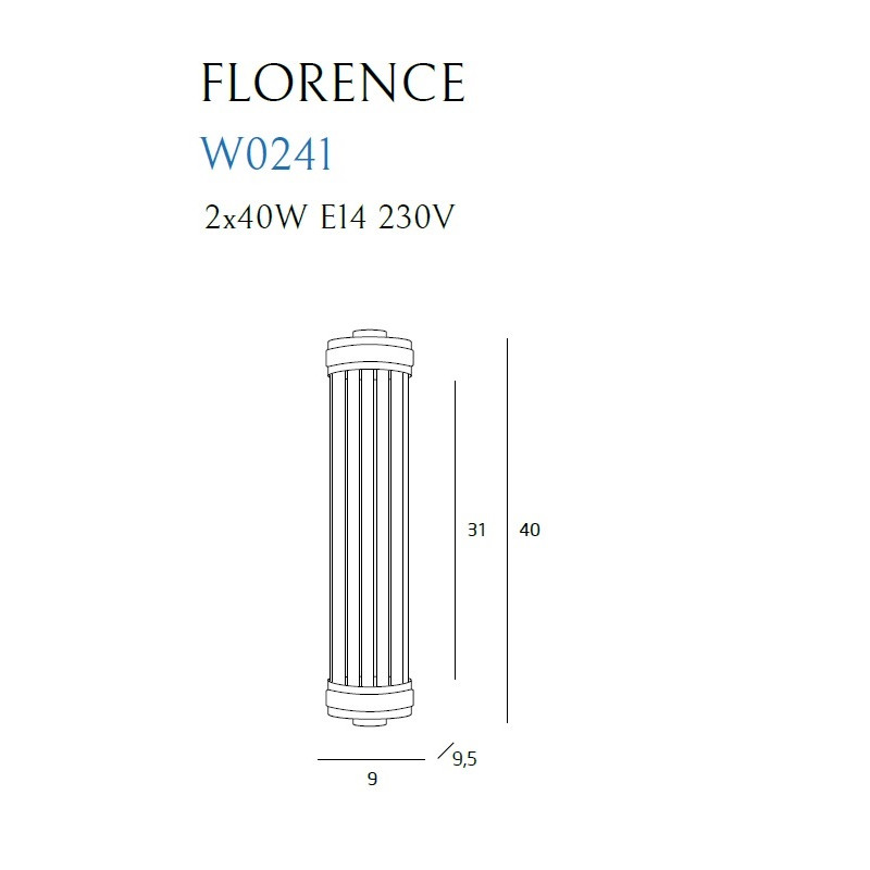 MAXLIGHT W0241 KINKIET FLORENCE CHROM | E14 | 40.0 W | IP20