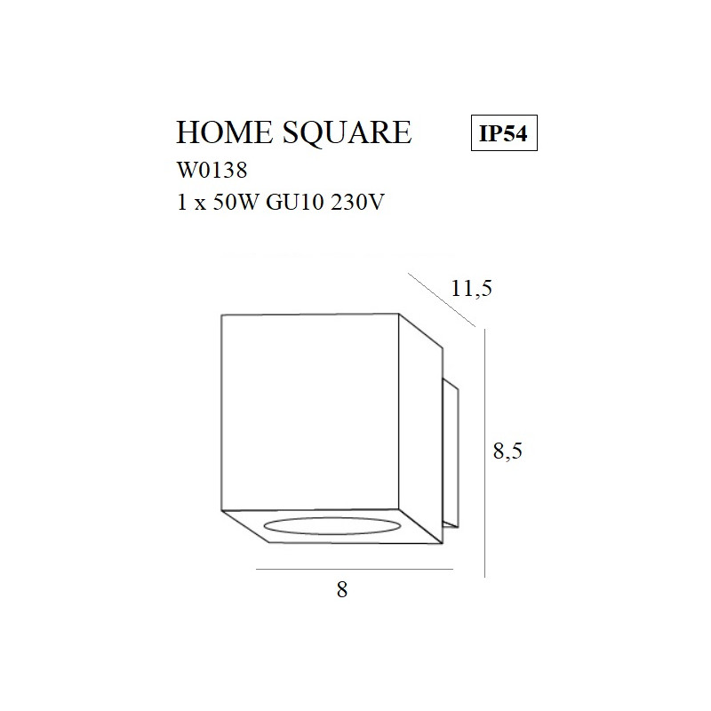MAXLIGHT W0138 HOME SQUARE NEW BIAŁA IP54 | GU10 | 50.0 W