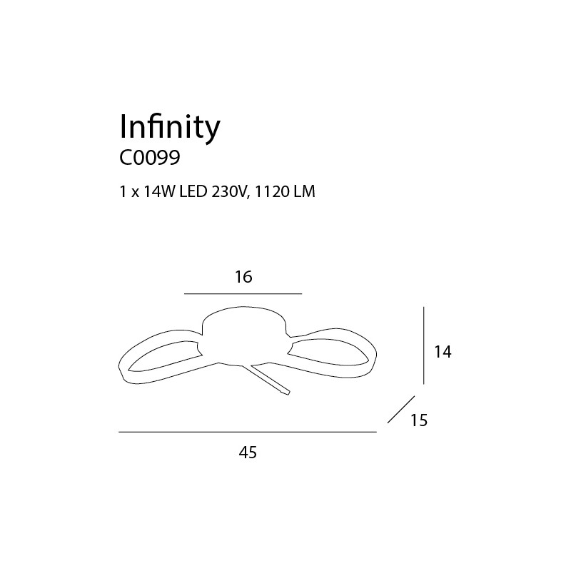 MAXLIGHT C0099 PLAFON INFINITY | LED ZINTEGROWANY | 14.0 W