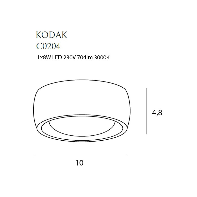MAXLIGHT C0204 KODAK II | Plafon | IP44 | czarny