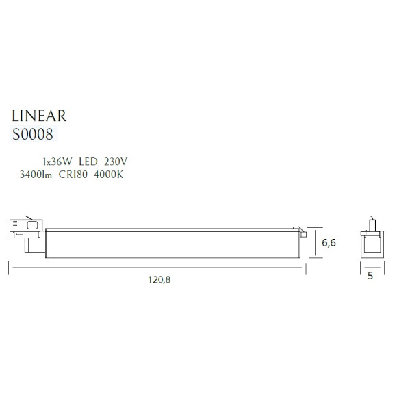 MAXLIGHT S0008 LAMPA DO SZYNOPRZEWODU | Lampa | 36 W | IP20