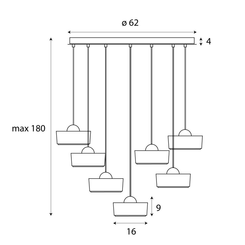 MAXLIGHT P0544 LAMPA WISZĄCA LIPARI VII ROUND
