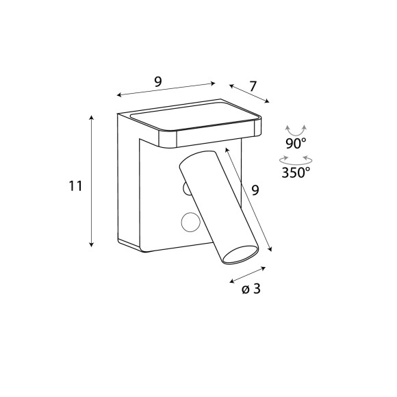 MAXLIGHT W0374 LOFER KINKIET CZARNY 7W 364LM 3000K MAXLIGHT W0374 LOFER KINKIET CZARNY 7W 364LM 3000K