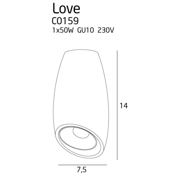 MAXLIGHT C0159 LOVE CZARNY | Lampa sufitowa | 5 | IP20 | czarny