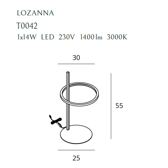 MAXLIGHT T0042 LOZANNA 14W | Lampa biurkowa | 14 W | IP20