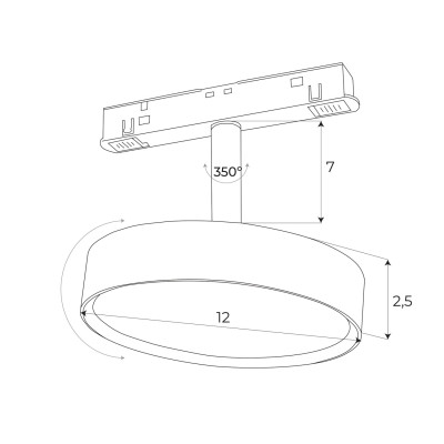 MAXLIGHT M0014D REFLEKTOR MAGNETYCZNY  SYSTEM DALI 12W 855LM