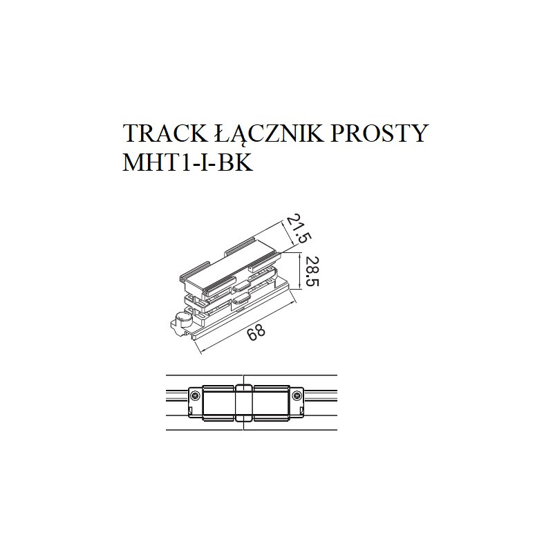 MaxLight | MAX MHT1-I -BK | łącznik | szyna | czarny
