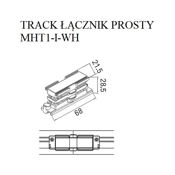 MaxLight | MAX MHT1-I -WH | łącznik | szyna | biały